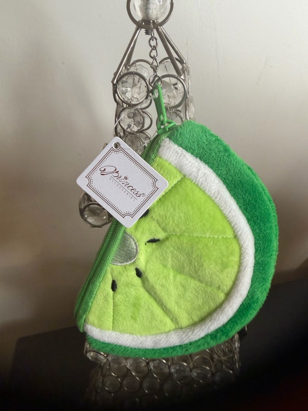 Green/Lime Slice Plush Purse/Key Charm